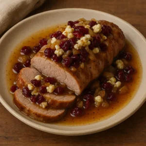 Filet de porc canneberges, chèvre et érable