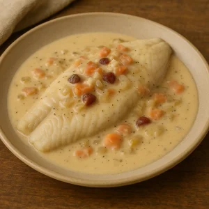 Filet de sole sauce saumon fumé