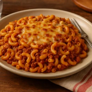 Macaroni à la viande gratiné