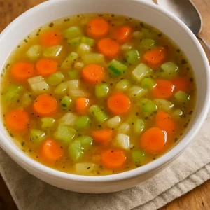 Soupe aux légumes en sac sous-vi