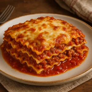 Lasagne à la viande et fromage mozzarella